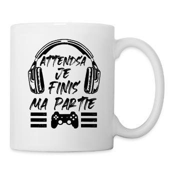 Attends Je Finis Ma Partie - Mug blanc - blanc - Droite