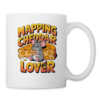 Napping Cheddar Lover für einen Käseliebhaber - Tasse - Weiß - Rechts