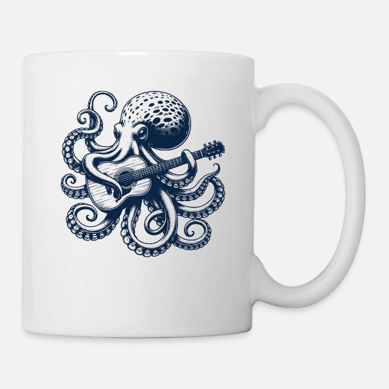 Octopus joue de la guitare - Mug blanc - blanc