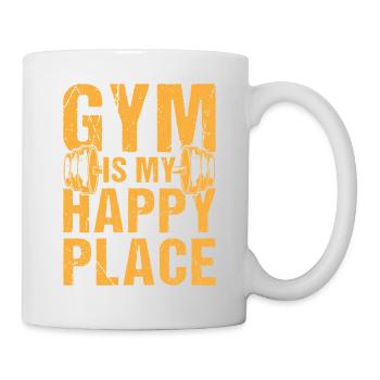 Fitness Motivation Musculation Gym Mon Endroit Heureux - Mug blanc - blanc - Droite