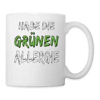 GRÜN HABE DIE GRÜNEN ALLERGIE - Tasse - Weiß - Rechts