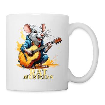 RATTE GITARRE RAT MUSICIAN - Tasse - Weiß - Rechts