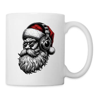 Hipster Santa Headphones - Mug - white - Right