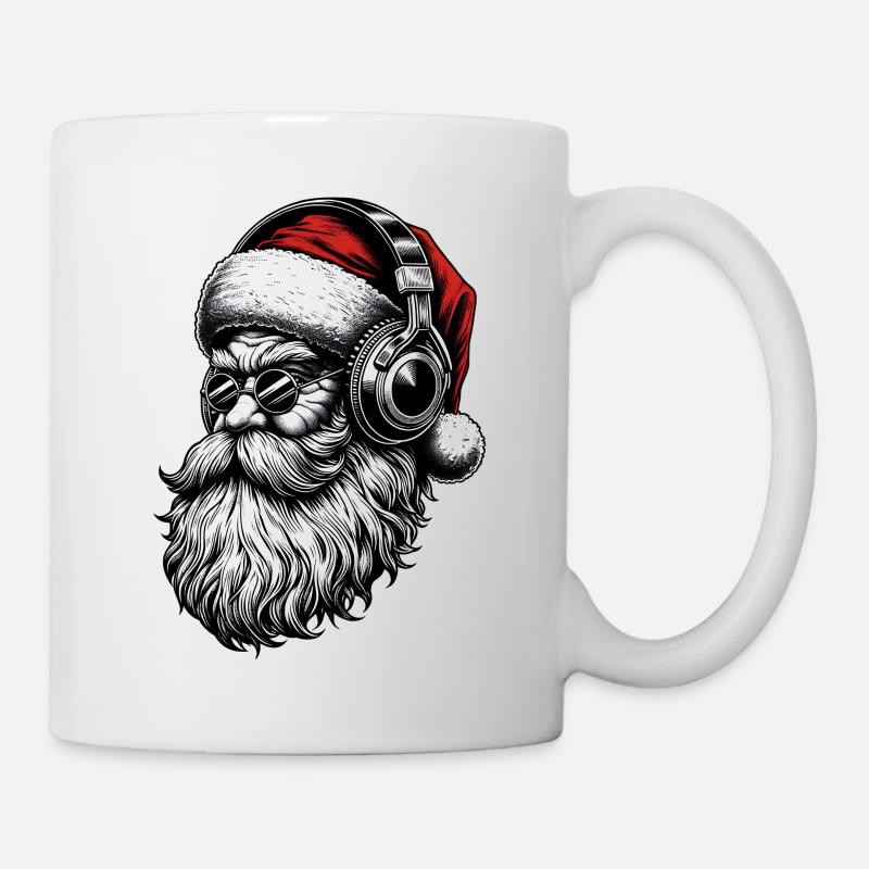 Casque Hipster Santa - Mug blanc - blanc