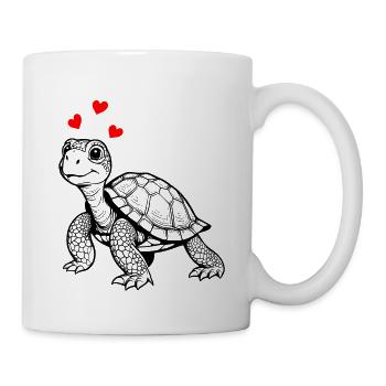 Schildkröte - Tasse - Weiß - Rechts