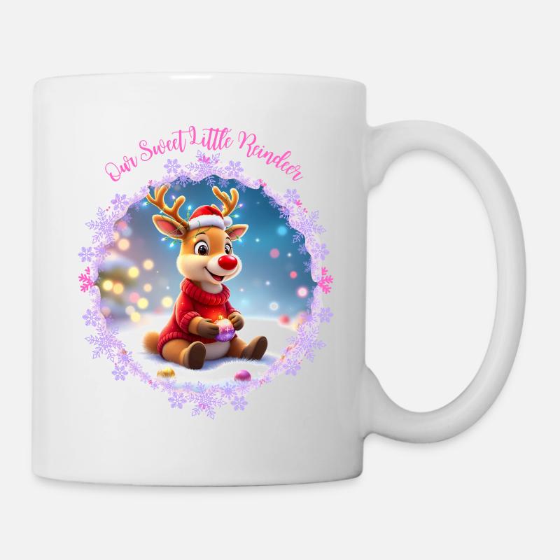 Unser süßes kleines rosa Rentier - Tasse - Weiß