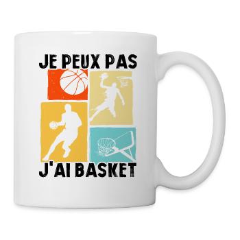 Je Peux Pas J'ai Basket - Mug blanc - blanc - Droite