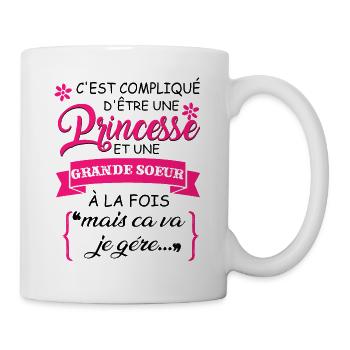 Princesse et grande soeur a la fois - Mug blanc - blanc - Droite