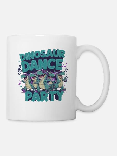 Dinosaur Dance Party Tänzer Tänzerin - Tasse - Weiß