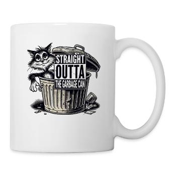 Direkt aus dem Müll Katze - Tasse - Weiß - Rechts