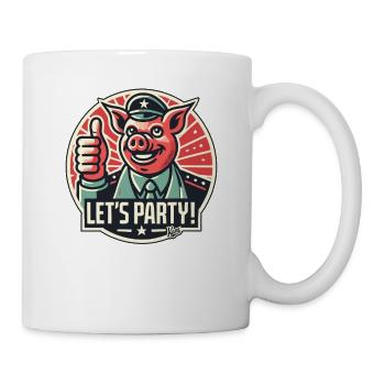 Let's celebrate with the party pig - Mug - white - Right