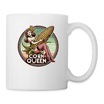 The corn queen with a large corn cob - Mug - white - Right