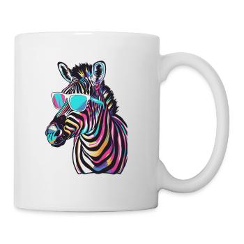 Lustiges Zebra mit Sonnenbrille für einen Zebra - Tasse - Weiß - Rechts