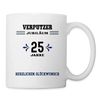 Verputzer 25 Jahre Jubiläum 25. jähriges Jubilaeum - Tasse - Weiß - Rechts