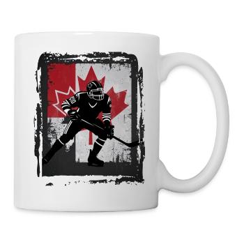 Canada Flag HOCKEY Vintage hockey Player Patriotic - Mug - white - Right