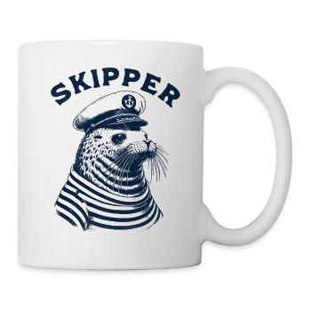 Skipper Seehund - Tasse - Weiß - Rechts