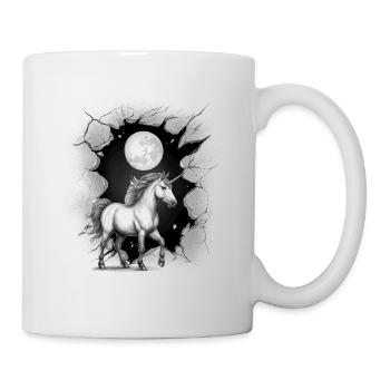 Fabelwesen Pferd Pferde Einhorn Einhörner Mond - Tasse - Weiß - Rechts
