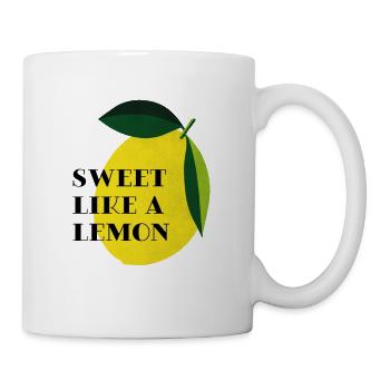SWEET LIKE A LEMON Grafik Zitrus Frucht Sommer - Tasse - Weiß - Rechts