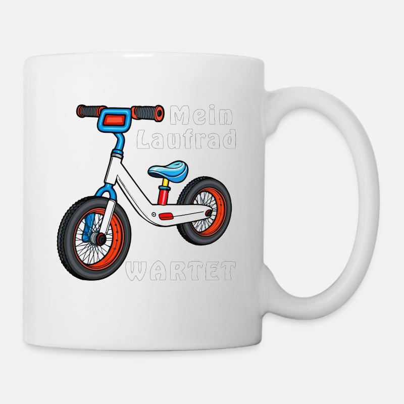 Mein Laufrad WARTET - Tasse - Weiß