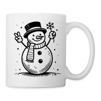 Bonhomme de neige mignon - Mug blanc - blanc - Droite