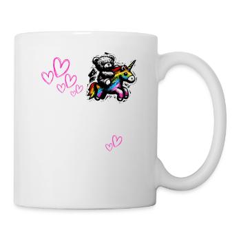 Alpha Unicorn - Mignon Teddy Rides Licorne - Mug blanc - blanc - Droite