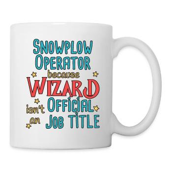 Snowplow Operator Wizard Schneepflugfahrer - Mug - white - Right