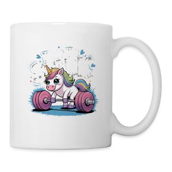 Einhorn Unicorn Ich Bin So Stark - Tasse - Weiß - Rechts