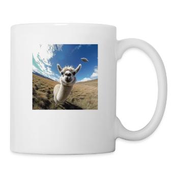 Llama Selfie with UFOs, weirder - Mug - white - Right