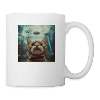Cats Selfie with UFOs, weirder - Mug - white - Right