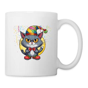 Karneval Kostüm Fasching Fastnacht - Tasse - Weiß - Rechts