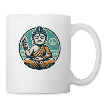 Signe de paix pour Bouddha de la paix - Mug blanc - blanc - Droite