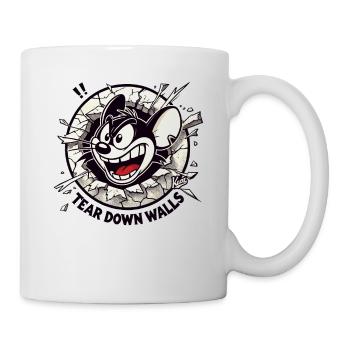Une souris intense et dynamique veut abattre les murs - Mug blanc - blanc - Droite