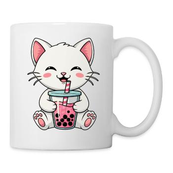 Katze Bubble Tea - Tasse - Weiß - Rechts