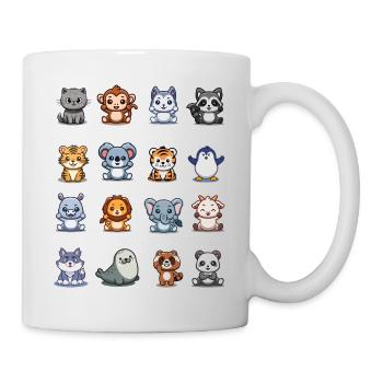 Cute Chibi Animals.Kitten and Friends - Mug - white - Right