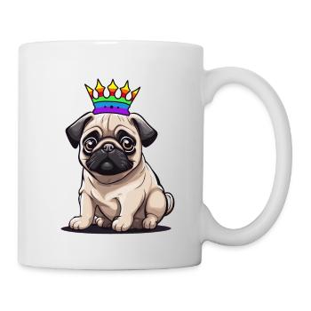 LGBT Carlin Chien Chiens Drapeau Arc-en-ciel - Mug blanc - blanc - Droite