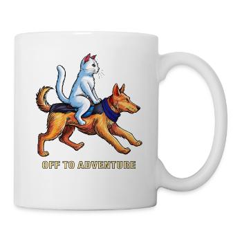 DOG CAT OFF TO ADVENTURE - Mug - white - Right