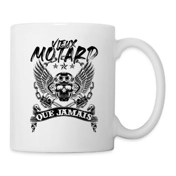 vieux motard que jamais 1 - Mug blanc - blanc - Droite