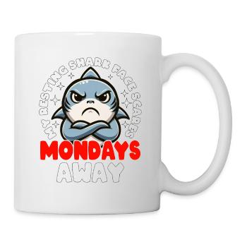 MON VISAGE DE REQUIN AU REPOS FAIT PEUR LES LUNDIS - Mug blanc - blanc - Droite