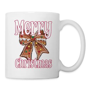 Gingerbread Bow with Merry Christmas Lettering - Mug - white - Right