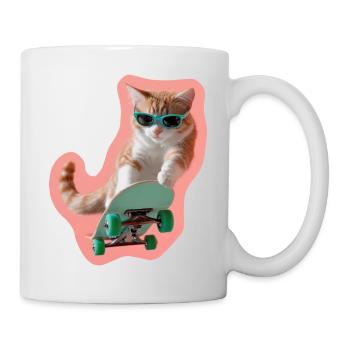 Ginger Skate Cat: Chill & Style - Mug - white - Right