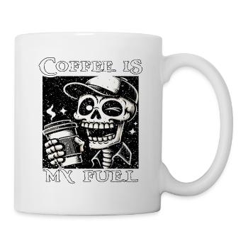 LE CAFÉ EST MON CARBURANT - SKELETON - Mug blanc - blanc - Droite
