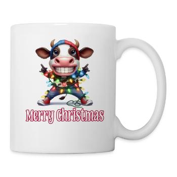 Cool Souriant Vache Fée Guirlandes Joyeux Noël - Mug blanc - blanc - Droite