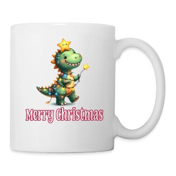 Mignon bébé dinosaure T-Rex Joyeux Noël - Mug blanc - blanc - Droite