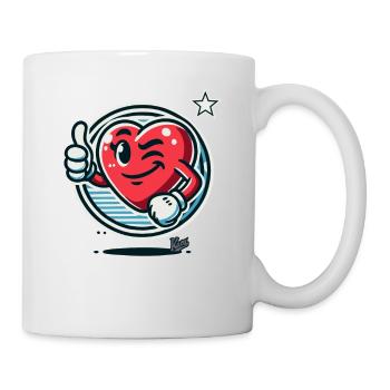 Sweet heart fait un clin d’œil et montre le pouce levé - Mug blanc - blanc - Droite