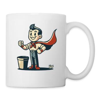 - Super-héros normal rétro trash avec cape - Mug blanc - blanc - Droite