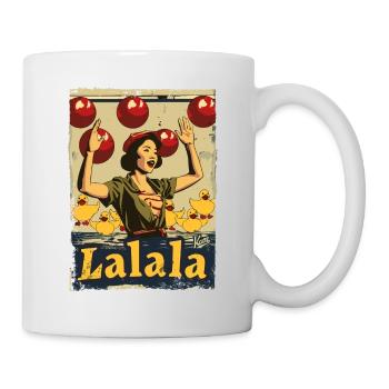 Asiatische Gummiente Lied Lalala - Tasse - Weiß - Rechts
