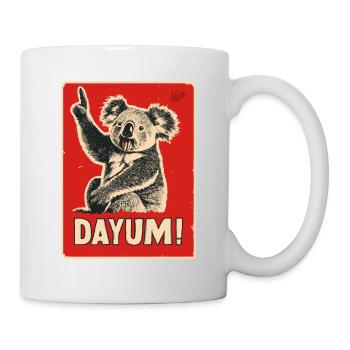 Koala lève le doigt et dit : Merde ! - Mug blanc - blanc - Droite