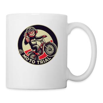 Daumen hoch Moto-Trial-Affe - Tasse - Weiß - Rechts