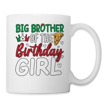 Grand frère de la fille d’anniversaire - Mug blanc - blanc - Droite