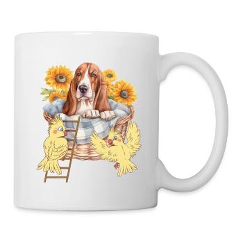 Haustiere Hund Hunde Vogel Vögel Freunde Kinder - Tasse - Weiß - Rechts